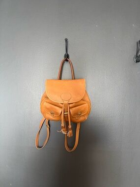 Tan Leather D&B Backpack Purse